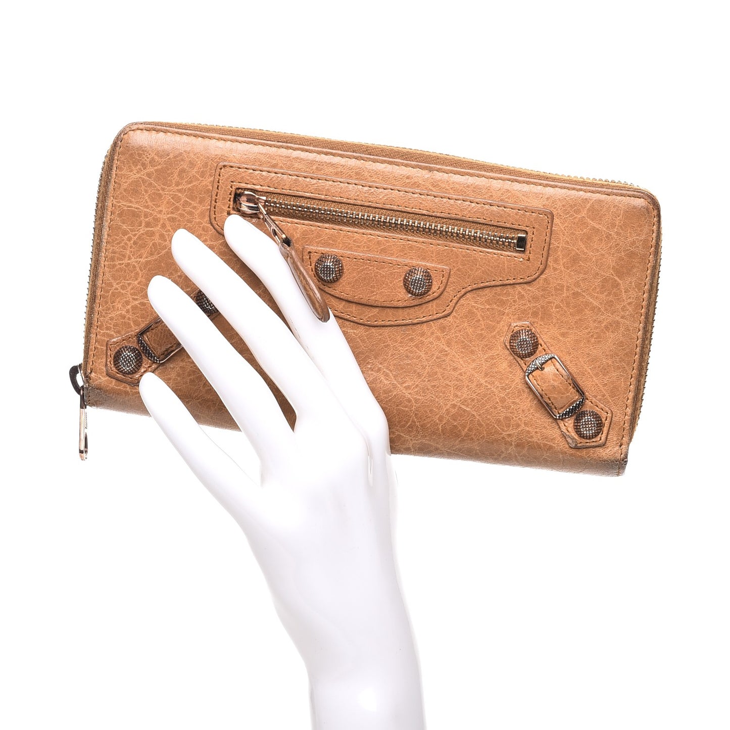 Agneau Giant 12 Rose Gold Hardware Continental Zip Around Wallet Cumin
