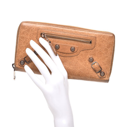 Balenciaga Agneau Giant 12 Rose Gold Hardware Continental Zip Around Wallet Cumin 2 of 7