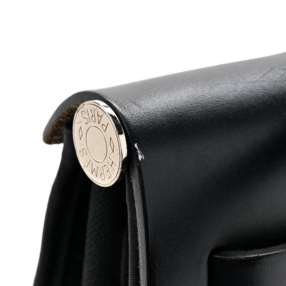 Hermes Military Toile Vache Hunter Herbag Zip PM 31 Black 15 of 19