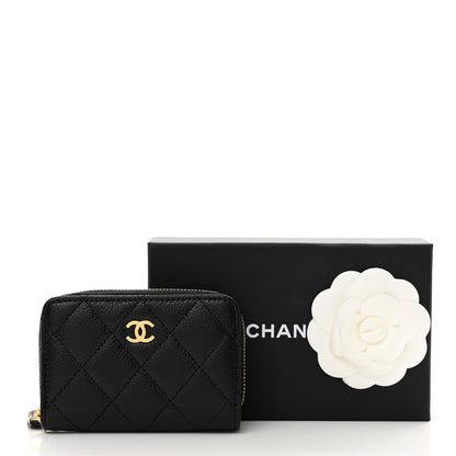 Chanel Caviar Quilted Zip Coin Purse Black 8 of 8