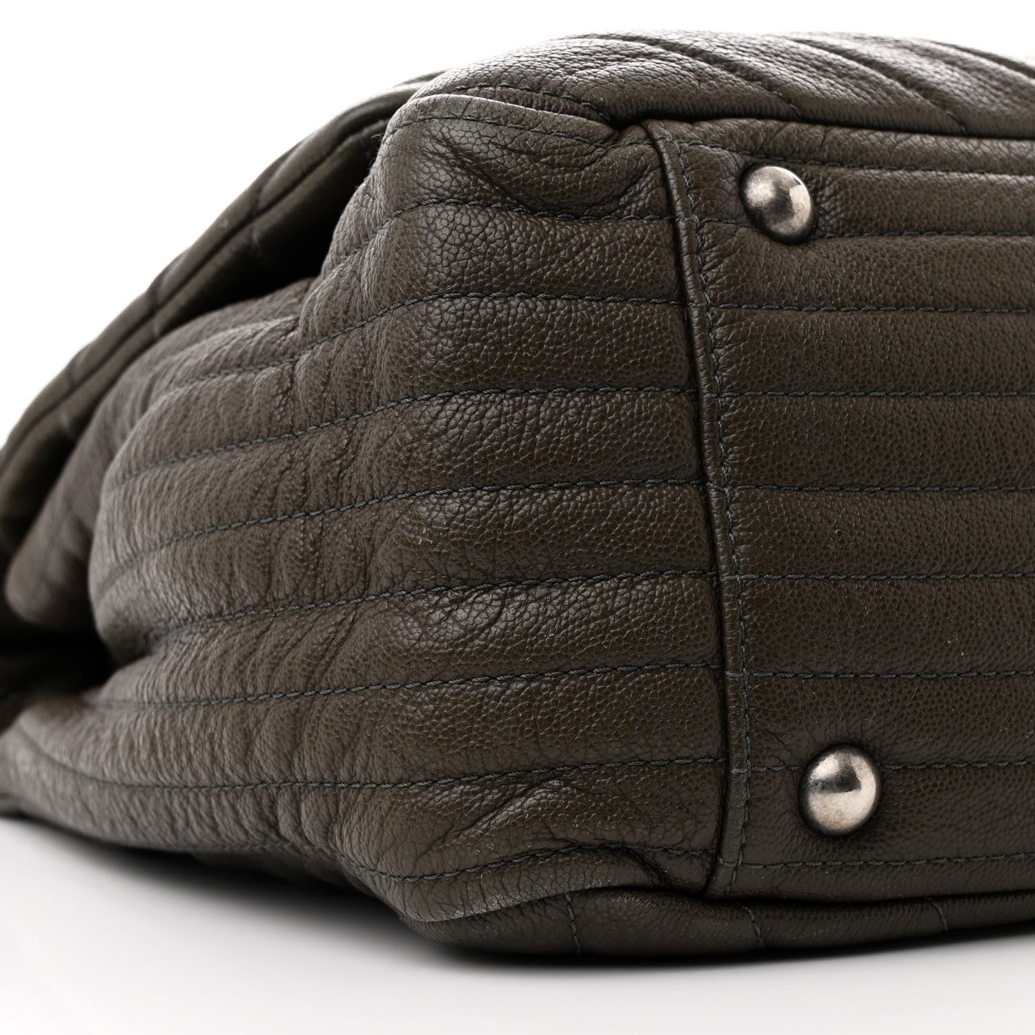 Chanel Calfskin Chevron Quilted XXL Travel Flap Bag Khaki 9 of 10