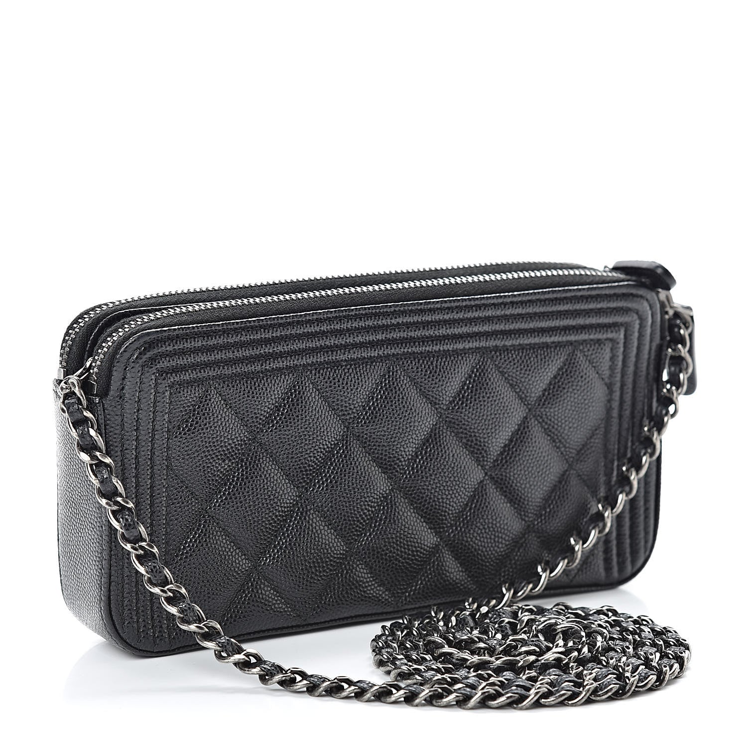 Chanel Caviar Quilted Small Boy Clutch With Chain Black 3 of 14