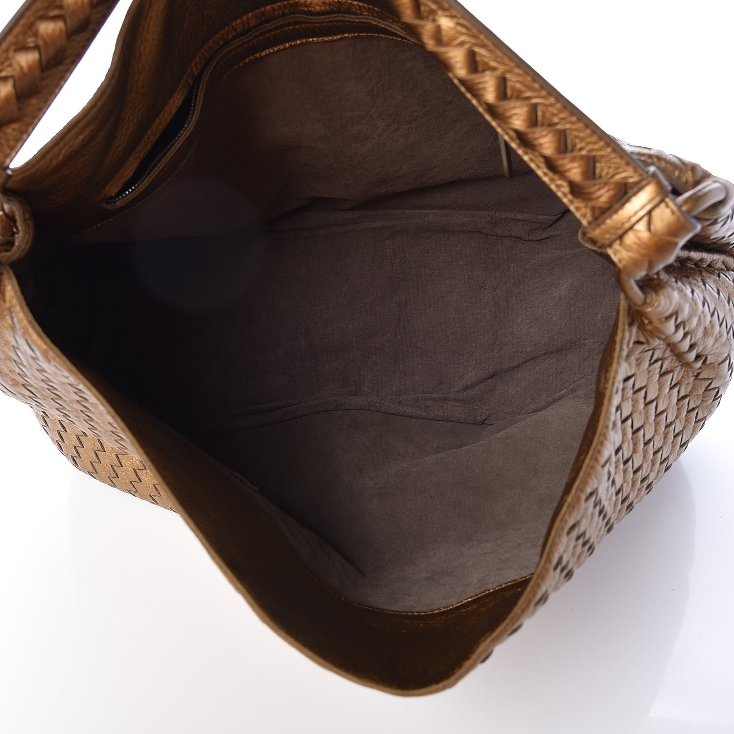 Bottega Veneta Cervo Intrecciato Shoulder Bag New Bronze 5 of 10