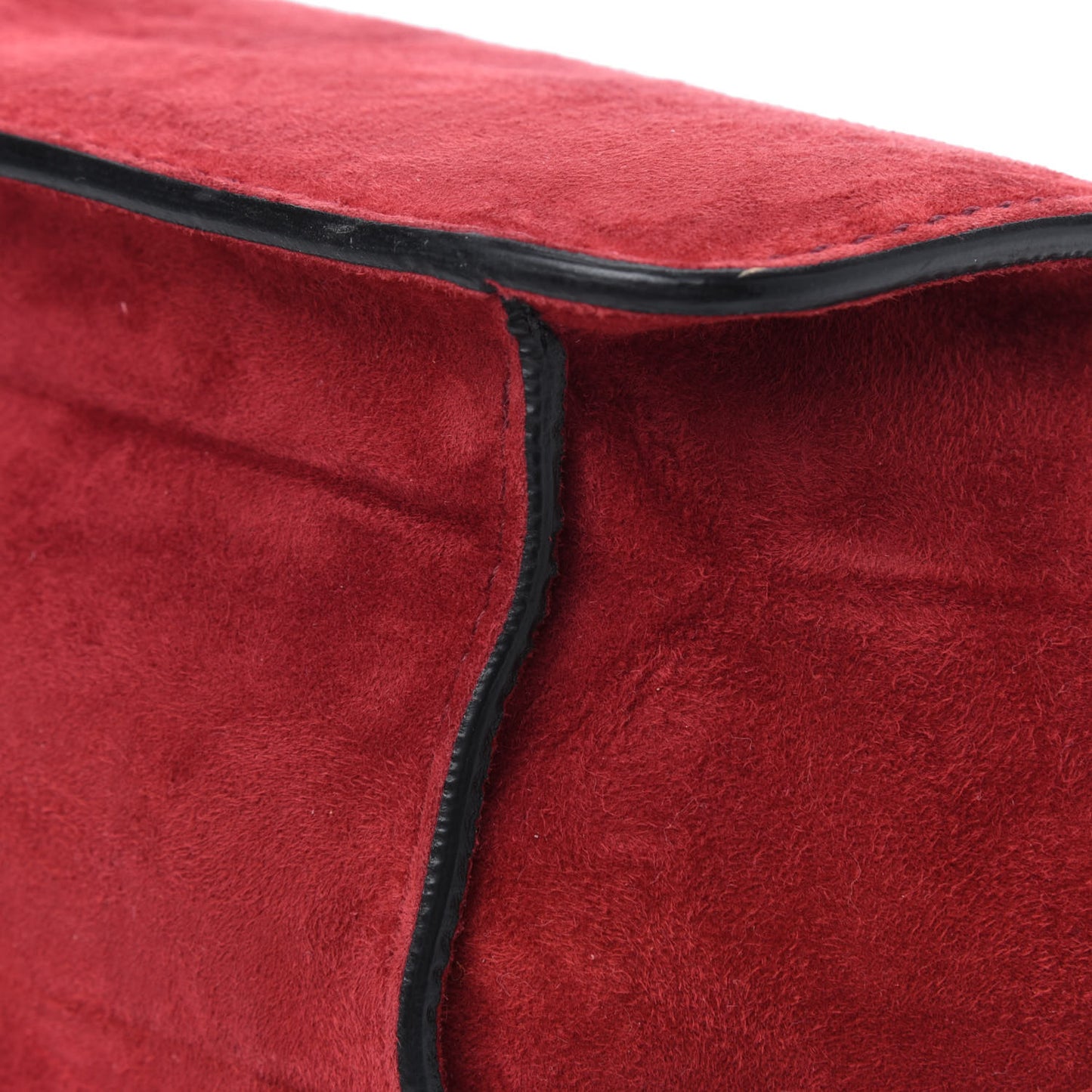 Suede Panther Shoulder Bag Red