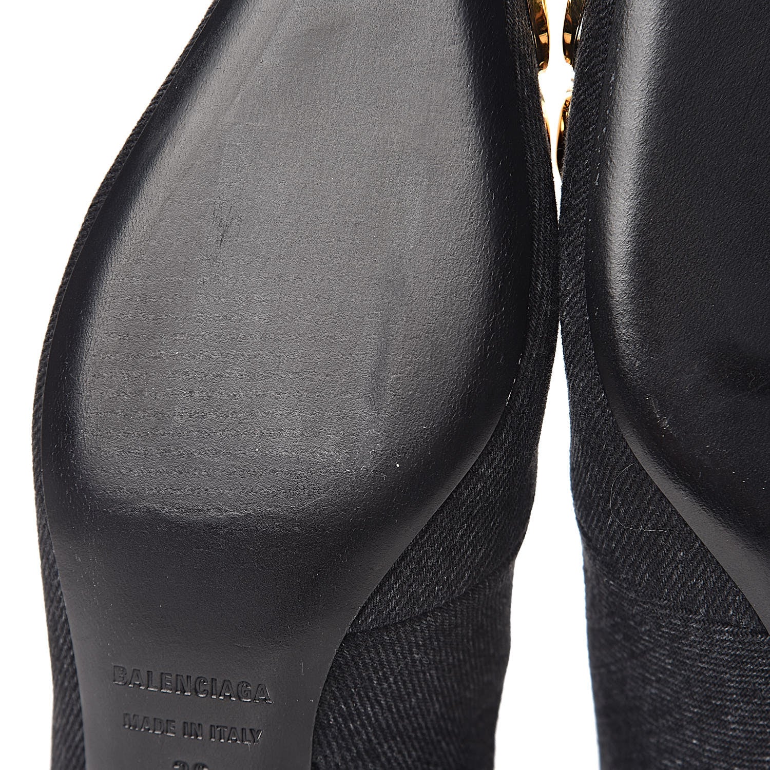 Balenciaga Denim BB Pointy Toe Ankle Booties 36 Black Vintage 8 of 9