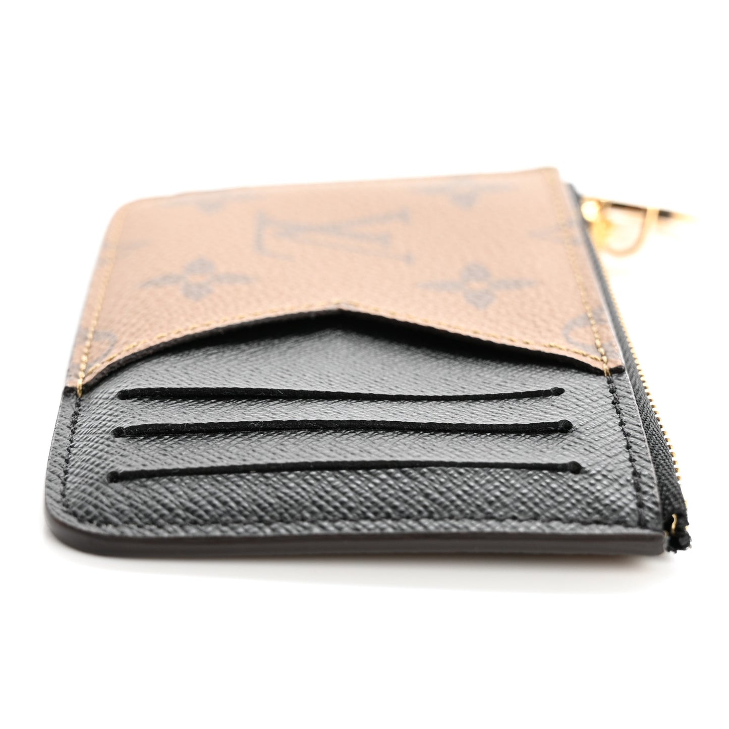 Reverse Monogram Zipped Romy Card Holder