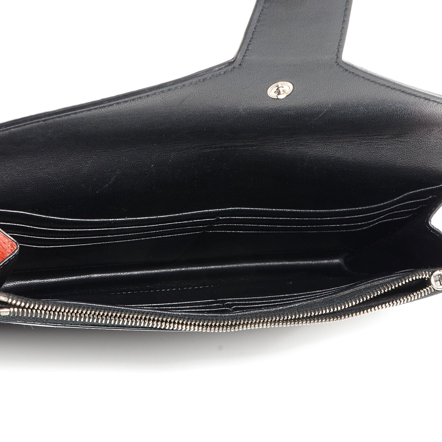 Python Calfskin Diamond Clutch Bright Orange