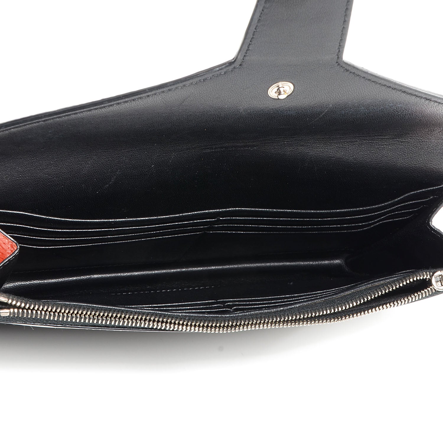 Celine Python Calfskin Diamond Clutch Bright Orange 7 of 8