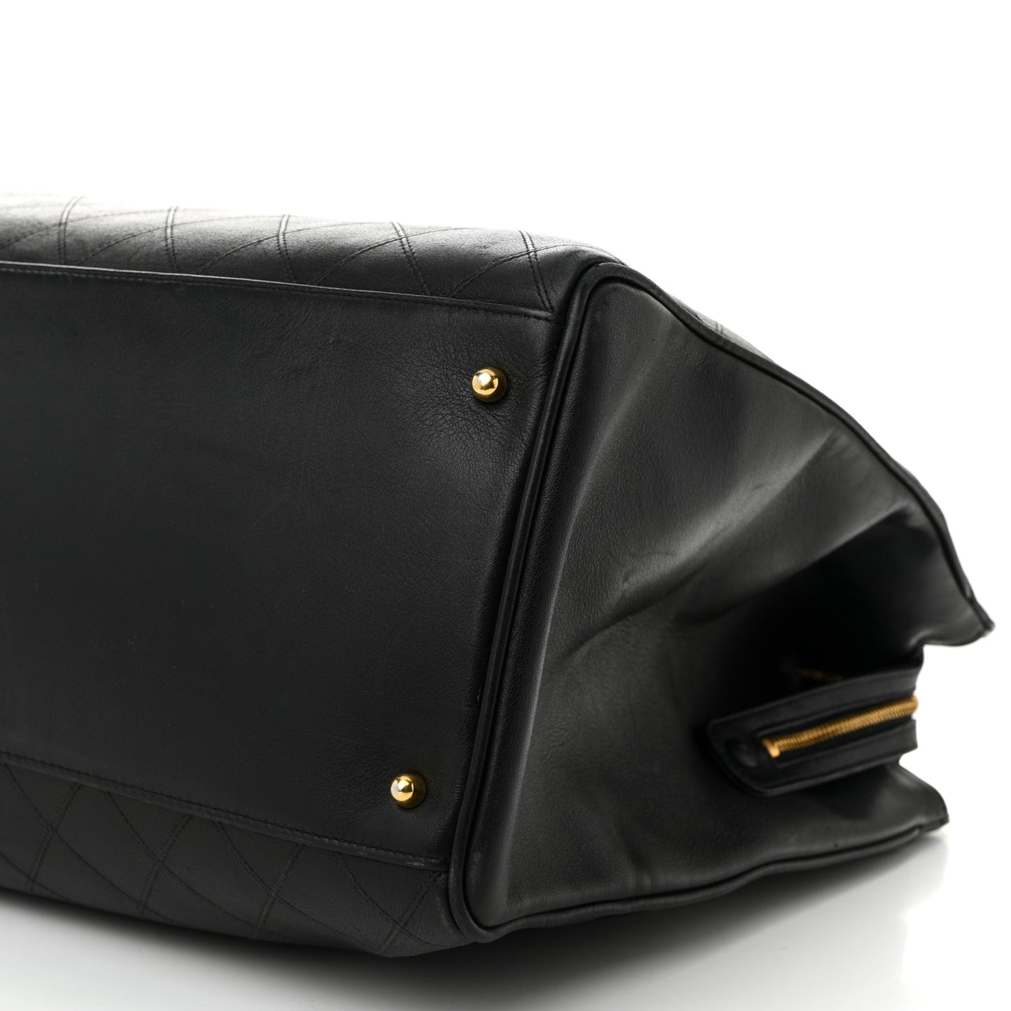 Calfskin Stitched XL Weekender Black
