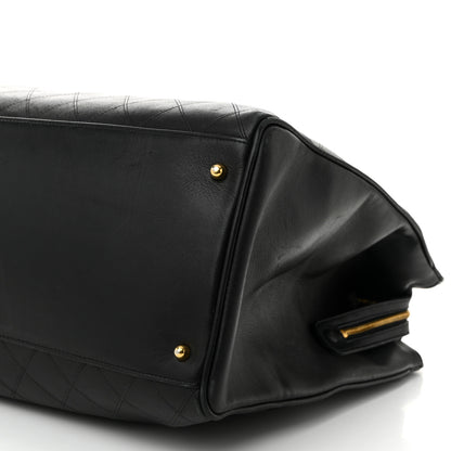 Chanel Calfskin Stitched XL Weekender Black 10 of 13