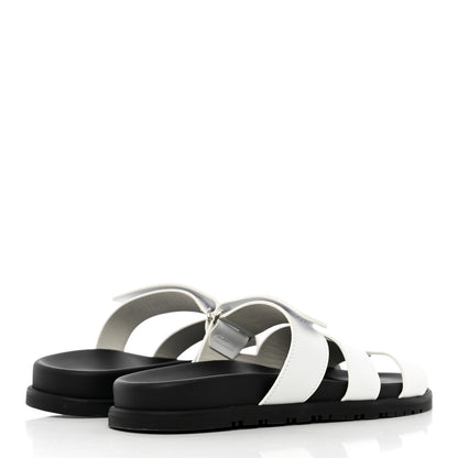 Hermes Calfskin Womens Chypre Sandals 39 White 4 of 15