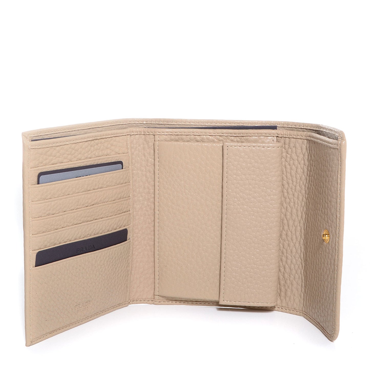 Vitello Daino Compact Wallet Sabbia