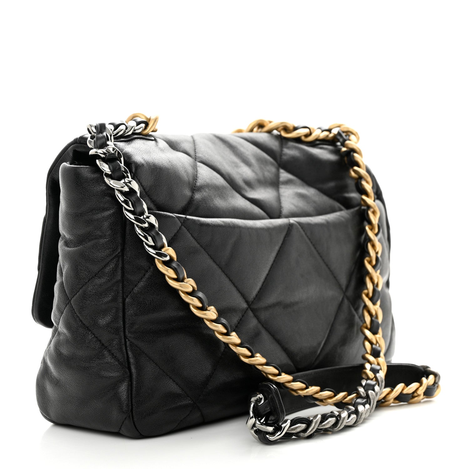 Chanel Lambskin Quilted Large Chanel 19 Flap Black 3 of 16
