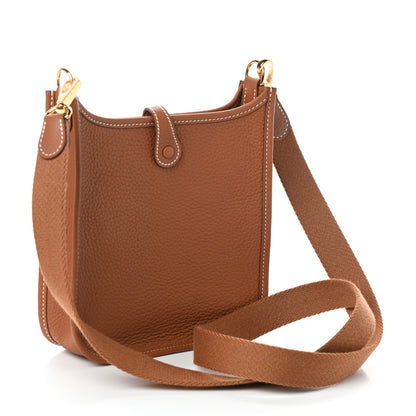 Hermes Taurillon Clemence Evelyne TPM Gold 3 of 9