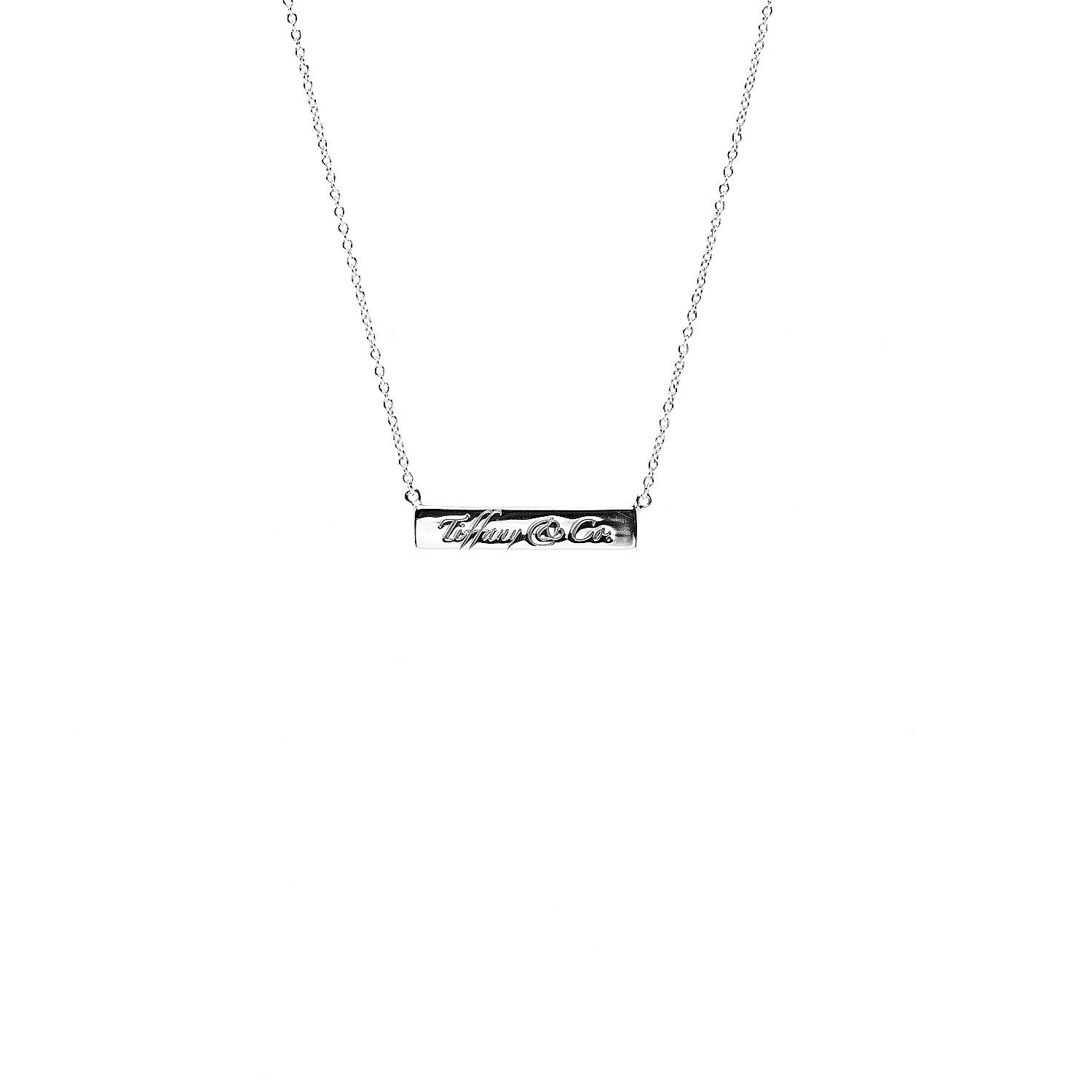 Tiffany Sterling Silver Notes Bar Pendant Necklace 3 of 6
