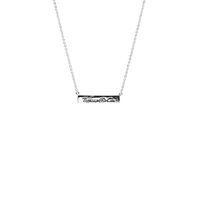 Tiffany Sterling Silver Notes Bar Pendant Necklace 3 of 6