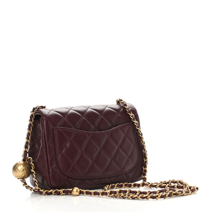 Chanel Lambskin Quilted Mini Pearl Crush Flap Burgundy 2 of 9