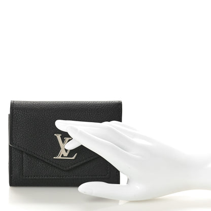 Louis Vuitton Soft Calfskin My Lockme Compact Wallet Black 2 of 7