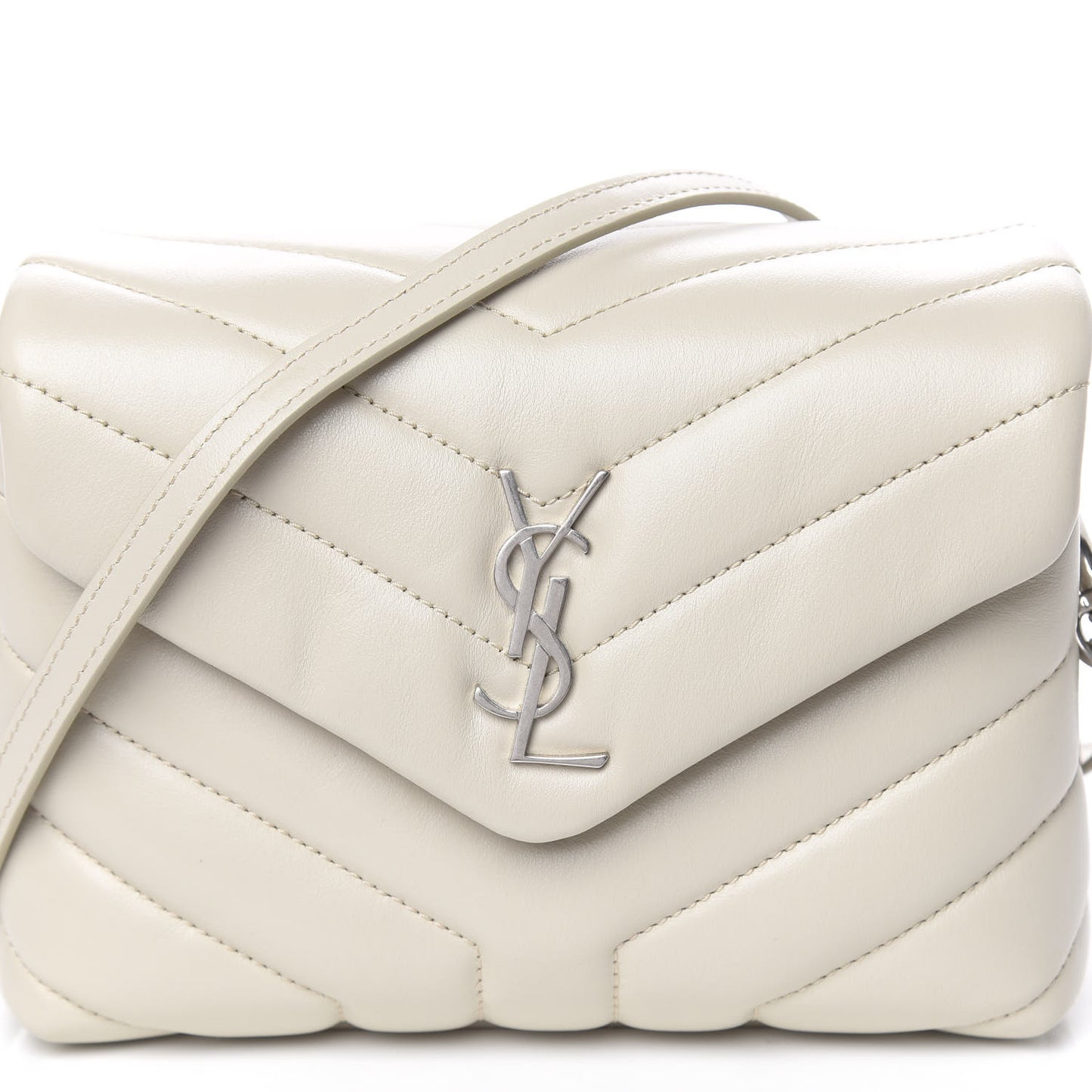 Calfskin Y Quilted Monogram Toy Loulou Crossbody Bag Ivory