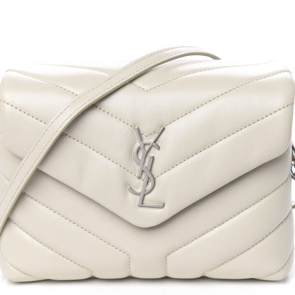 Saint Laurent Calfskin Y Quilted Monogram Toy Loulou Crossbody Bag Ivory 9 of 10
