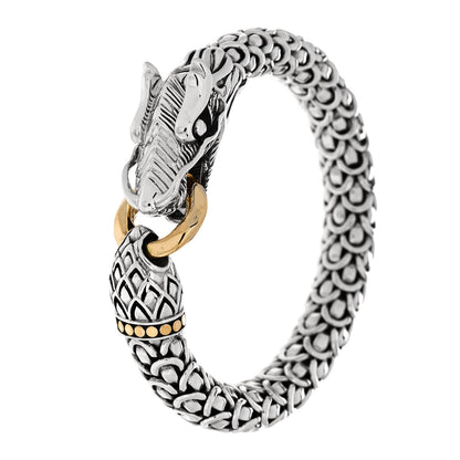 John Hardy Sterling Silver 18K Yellow Gold 10mm Naga Dragon Bracelet 1 of 4