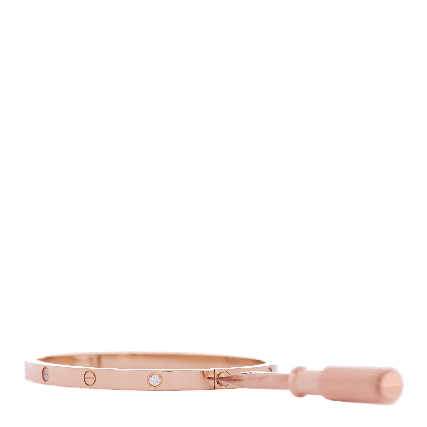 Cartier 18K Pink Gold 6 Diamond Small LOVE Bracelet 15 4 of 8