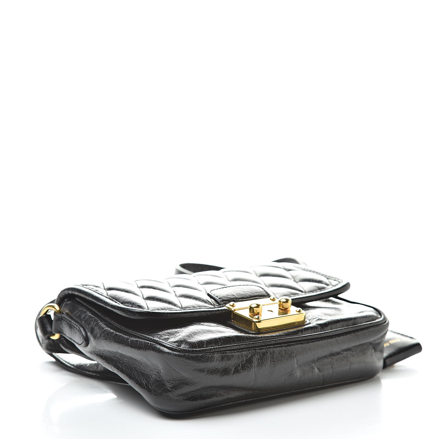 Miu Miu Vitello Lux Quilted Crossbody Black 4 of 12