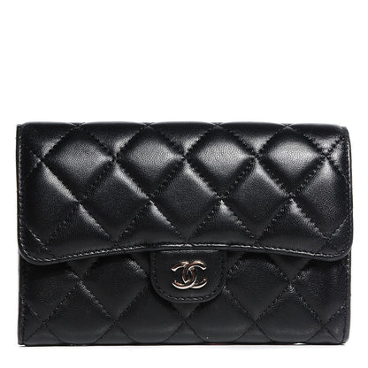 Chanel Lambskin Quilted Small Flap Wallet Black 1 of 9