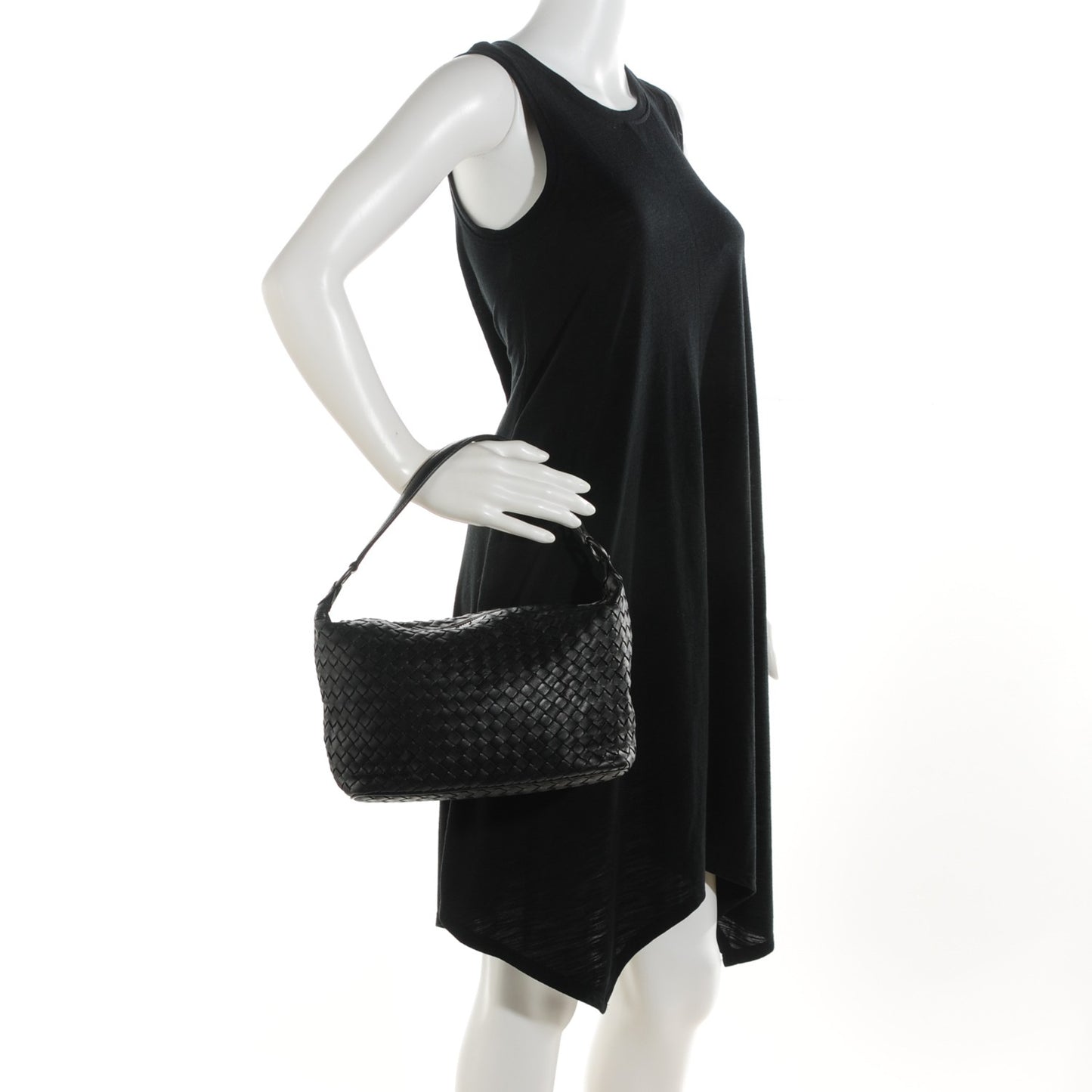 Nappa Intrecciato Small Shoulder Bag Nero Black