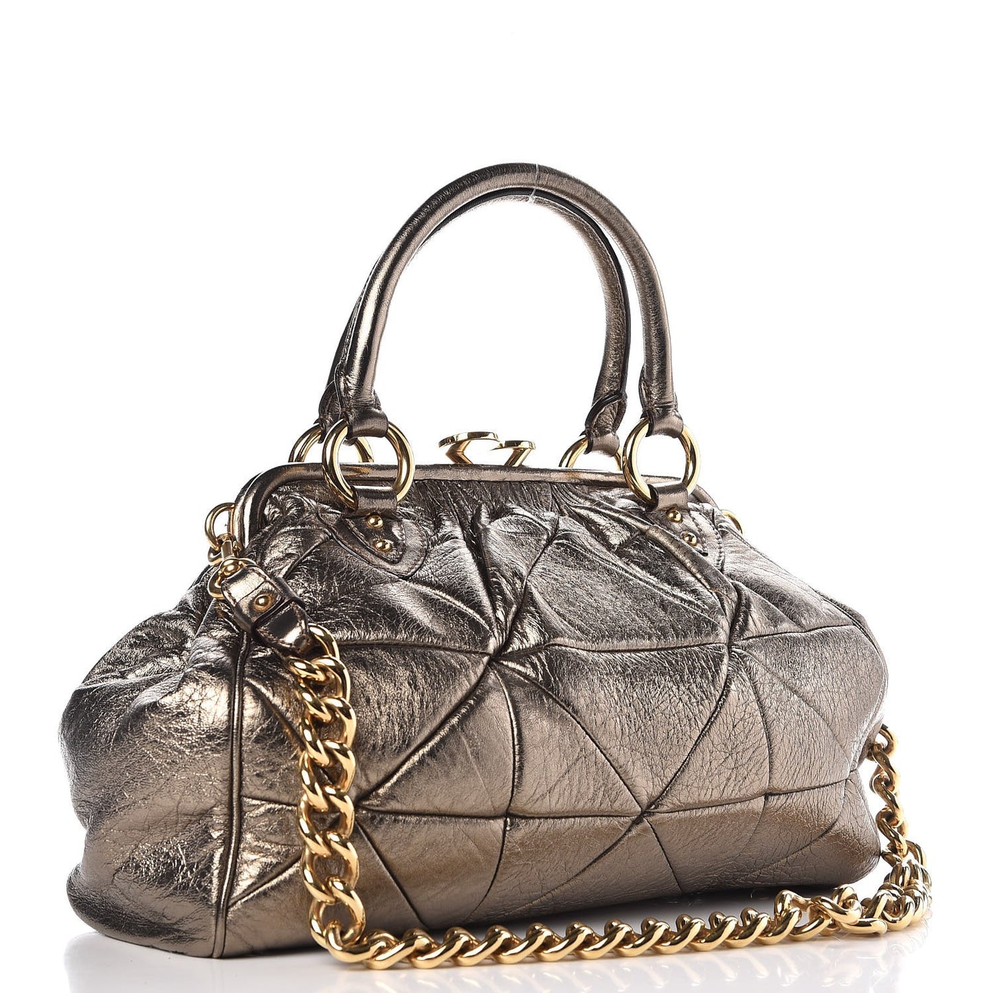 Metallic Calfskin Patchwork Stam Bronze