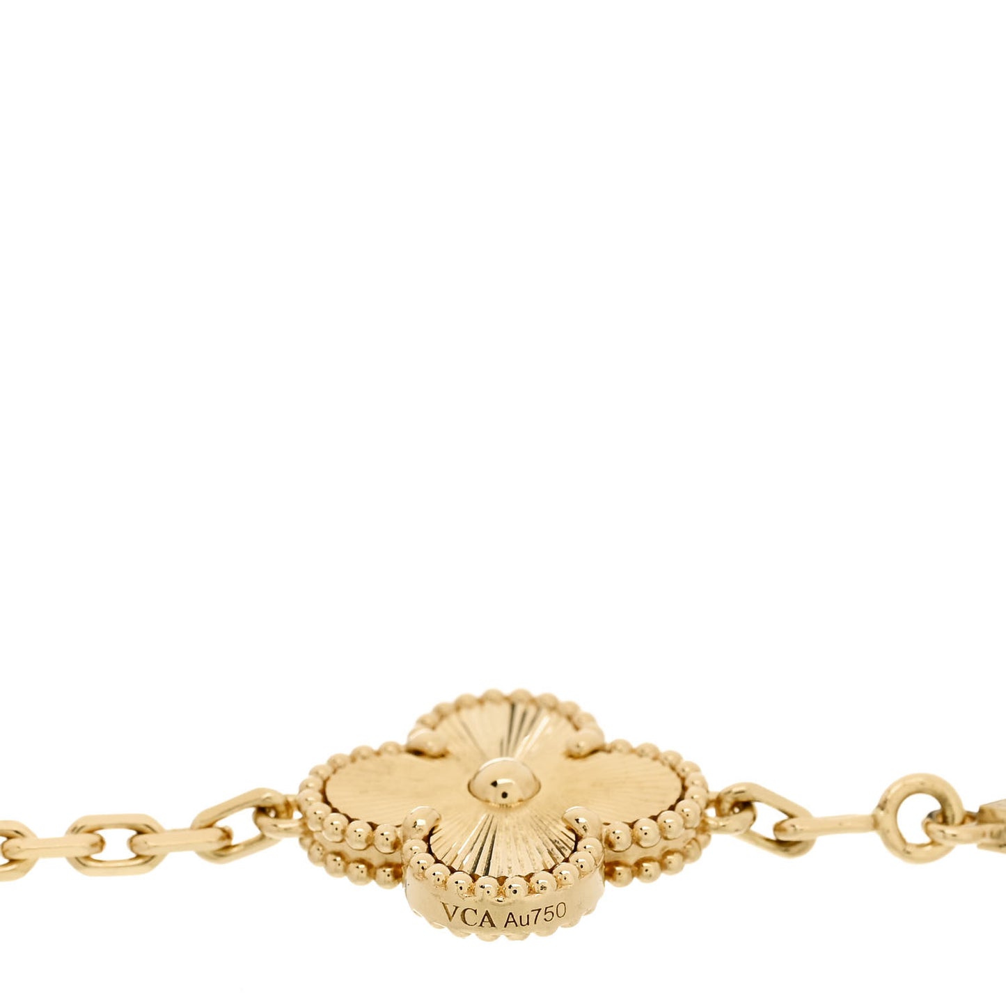 18K Yellow Gold 5 Motifs Guilloche Vintage Alhambra Bracelet