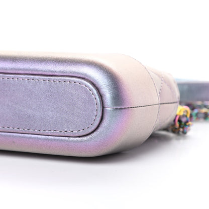 Chanel Iridescent Lambskin Calfskin Quilted Small Gabrielle Clutch With Chain Light Purple 13 of 16