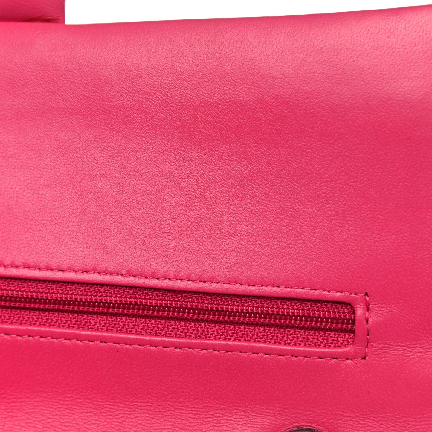 Lambskin Quilted Medium Double Flap Dark Pink