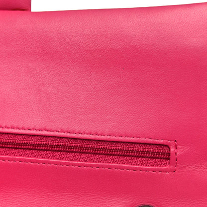 Chanel Lambskin Quilted Medium Double Flap Dark Pink 18 of 22