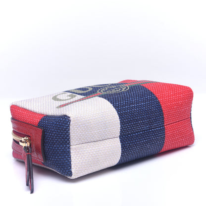 Gucci Canvas Sylvie Stripe Logo Cosmetic Case Mystic White Hibiscus Red Maritime 4 of 11