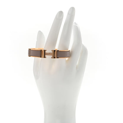 Hermes Enamel Narrow Clic Clac H Bracelet PM Marron Glace 2 of 5