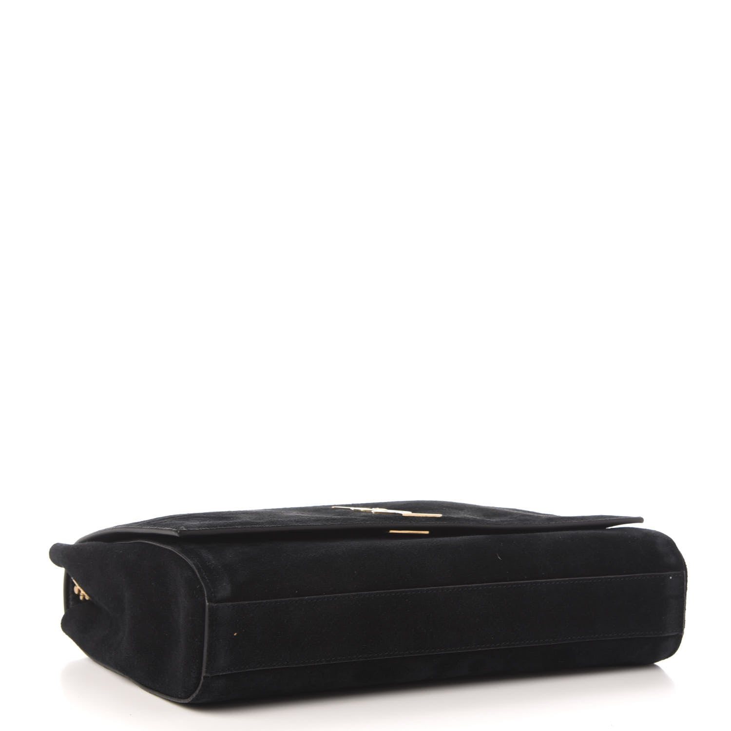Saint Laurent Smooth Calfskin Suede Medium Reversible Monogram Kate Satchel Black 5 of 20