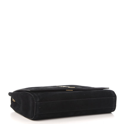 Saint Laurent Smooth Calfskin Suede Medium Reversible Monogram Kate Satchel Black 5 of 20