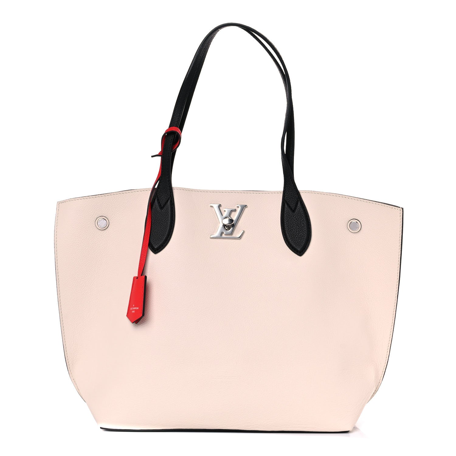 Louis Vuitton Calfskin Lockme Go Tote Kabuki Red Quartz Black 1 of 9