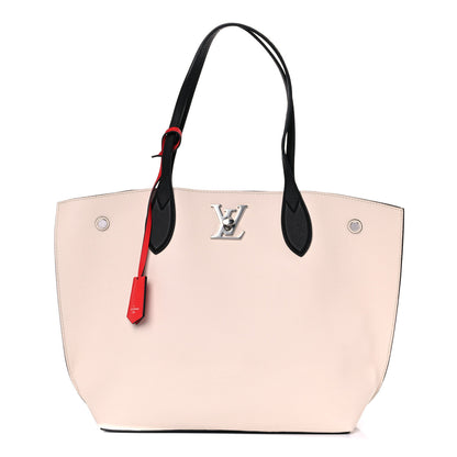 Louis Vuitton Calfskin Lockme Go Tote Kabuki Red Quartz Black 1 of 9
