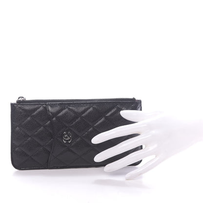 Chanel Caviar Quilted Classic Flat Wallet Pouch Black 2 of 10