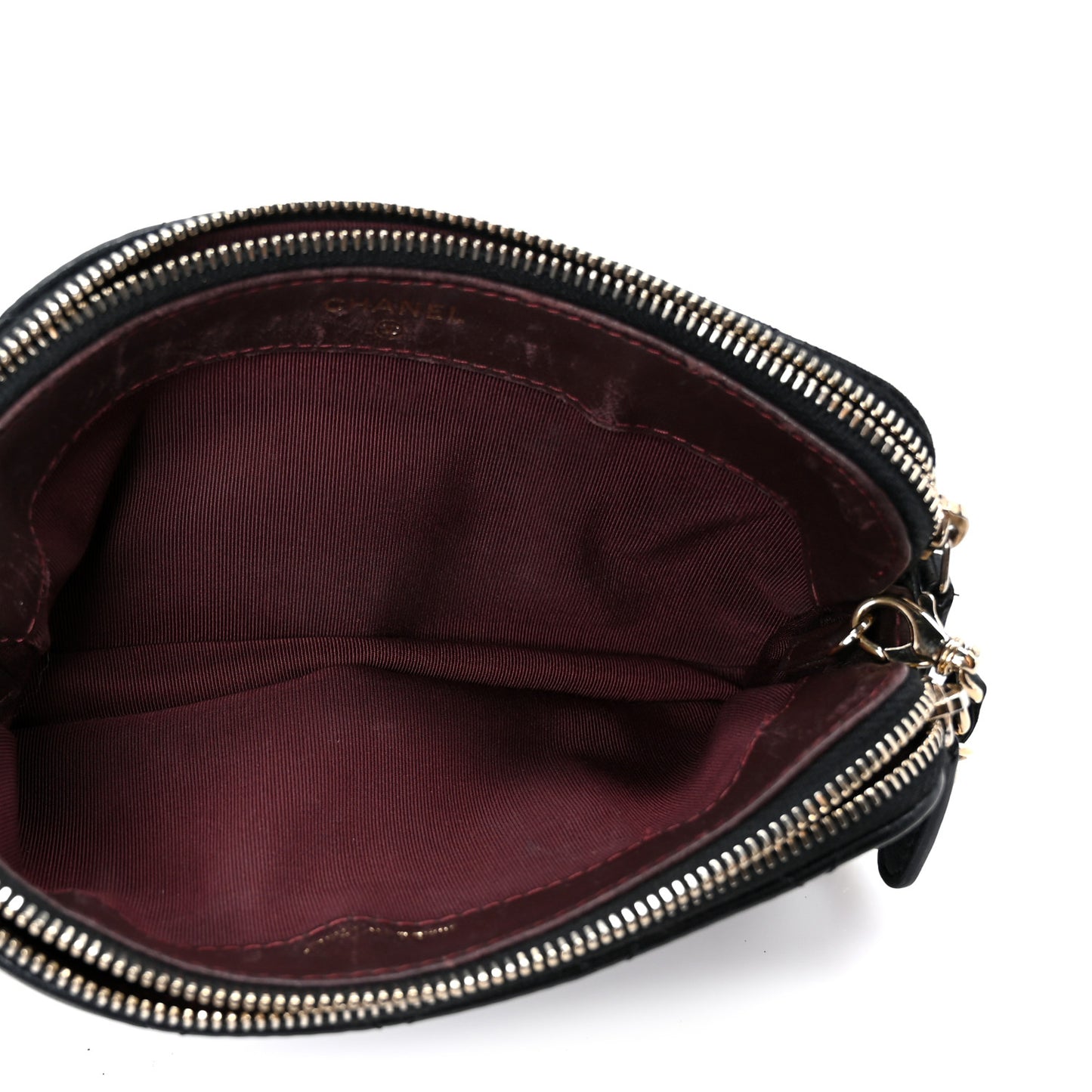 Lambskin Quilted Small Clutch With Chain Black