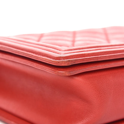 Chanel Calfskin Double Stitch New Medium Boy Flap Red 17 of 24