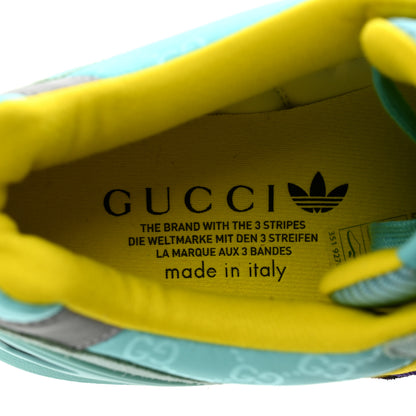 Gucci X ADIDAS Suede Madeira Nylon Jacquard GG Monogram Womens ZX8000 Sneakers 10.5 Aqua 7 of 11