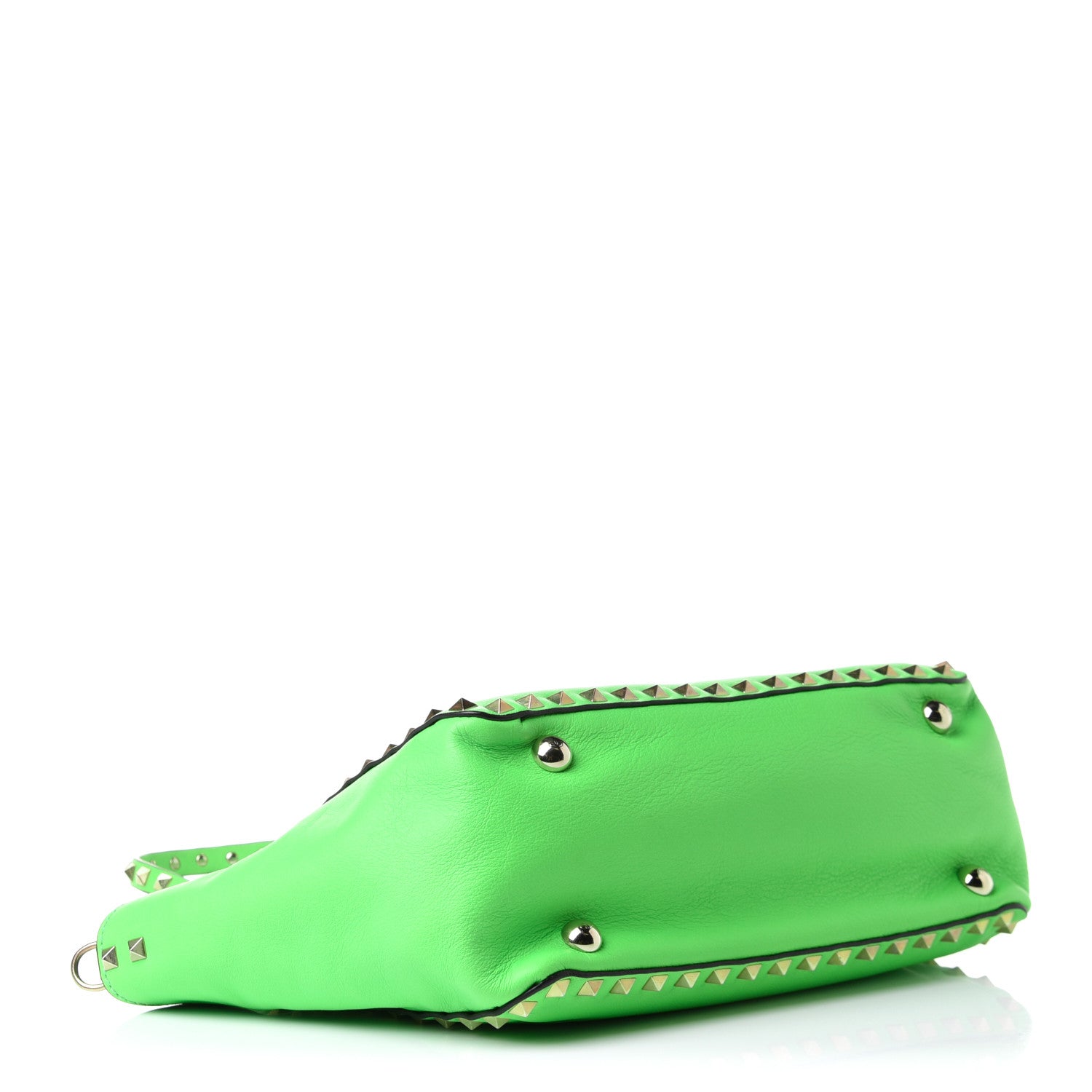 Valentino Garavani Vitello Small Rockstud Tote Green Fluo 3 of 12