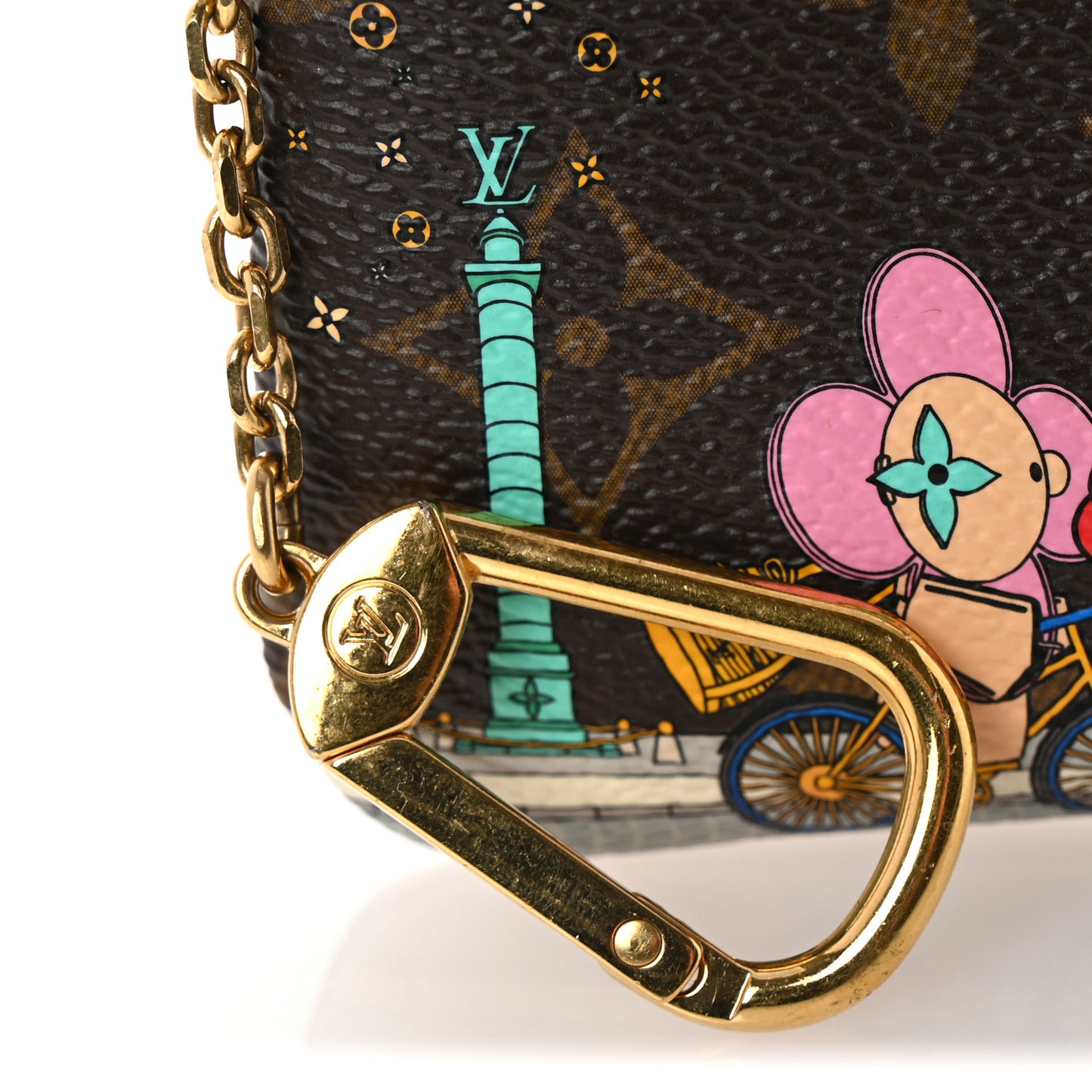 Monogram 2022 Christmas Animation Paris Key Pouch Pink