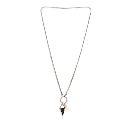 John Hardy Sterling Silver Black Sapphire Black Spinel Cultured Pearl Classic Chain Tiga Amulet Keyring Necklace 3 of 4