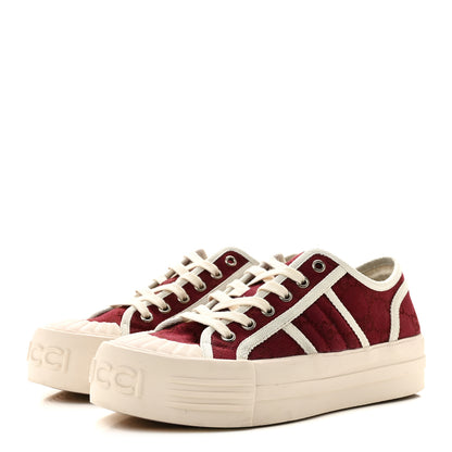 Gucci New Canvas GG Monogram Womens Chunky Sneakers 38.5 Rosso Ancora 4 of 10
