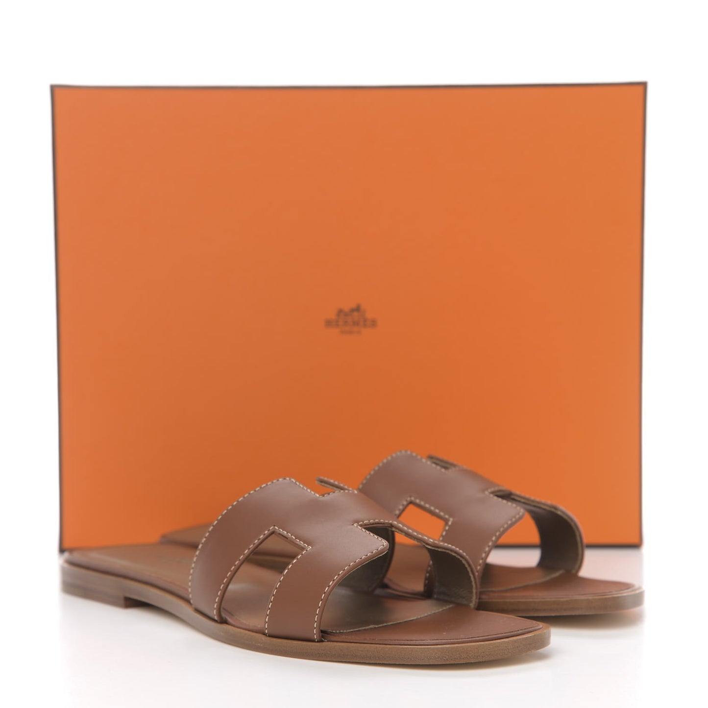 Box Calfskin Oran Sandals 38 Gold