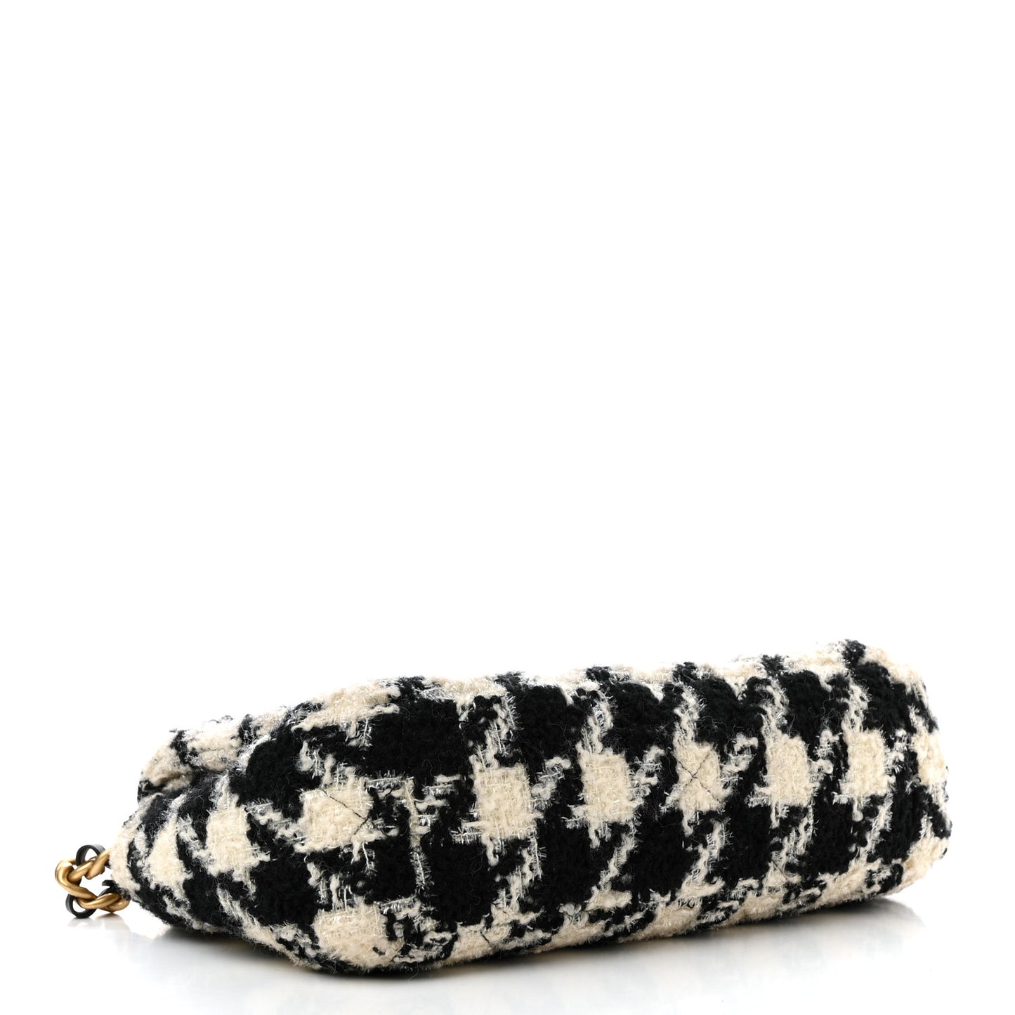 Tweed Quilted Medium Chanel 19 Flap Black Ecru White